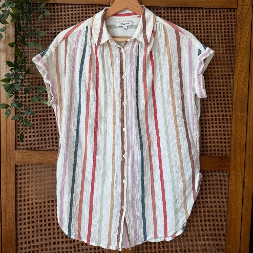 Rainbow Stripe Button Down Shirt